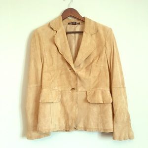 Ellen Tracy 100% suede boho blazer